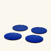 baccarat octogone coasters blue set of 4