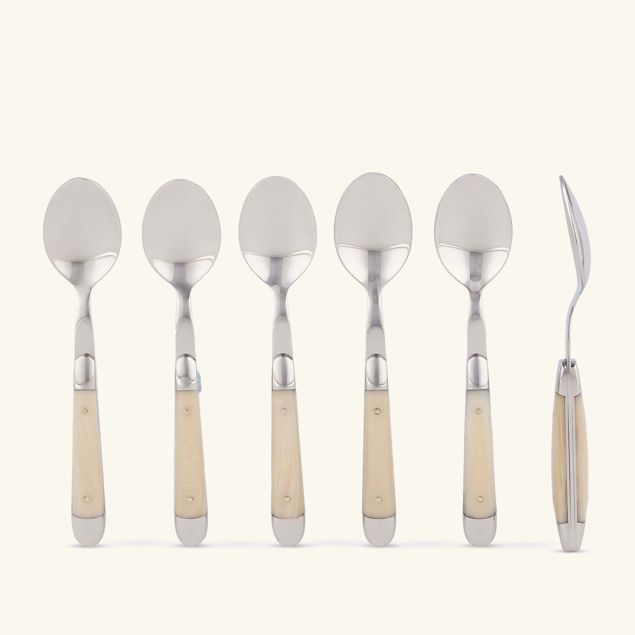 Acrylic Handle Coffee Spoon Silver Set of 6 forge de laguiole acrylic handle coffee spoon silver set of 6