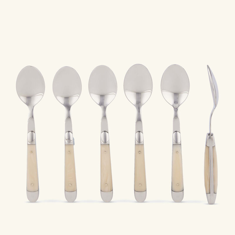Acrylic Handle Coffee Spoon Silver Set of 6 forge de laguiole acrylic handle coffee spoon silver set of 6