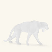 daum wild panther sculpture medium white limited edition