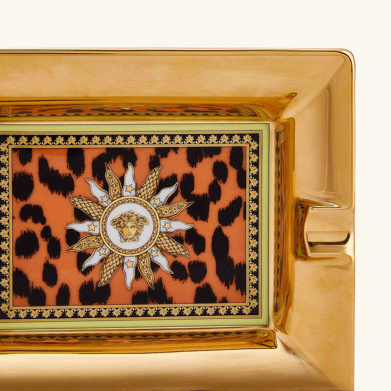 Jungle Animalier Ashtray Rectangular Small Gold versace jungle animalier ashtray rectangular small gold