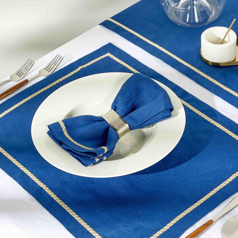 Rosely Napkin Blue Set Of 6 catherine denoual rosely napkin blue set of 6