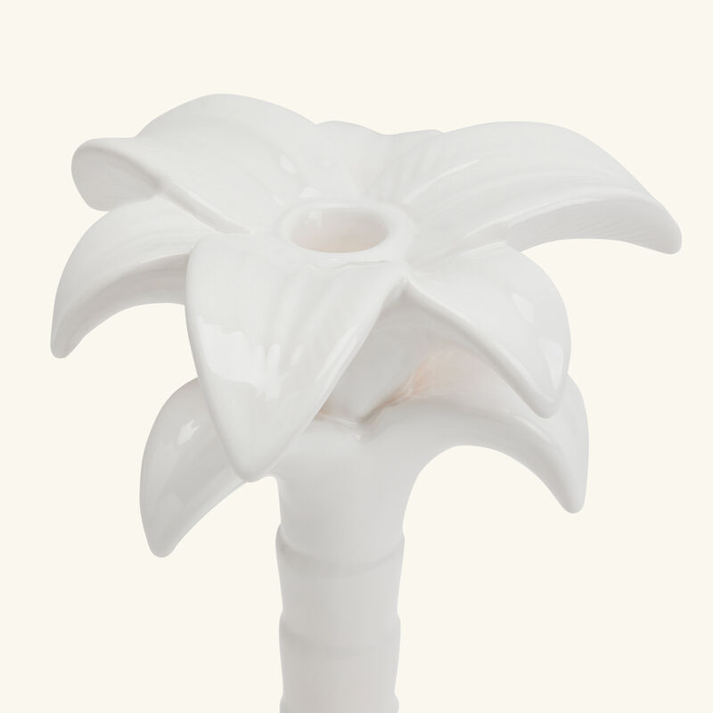 لي أوتومان حامل شموع على شكل شجرة النخيل متوسط أبيض