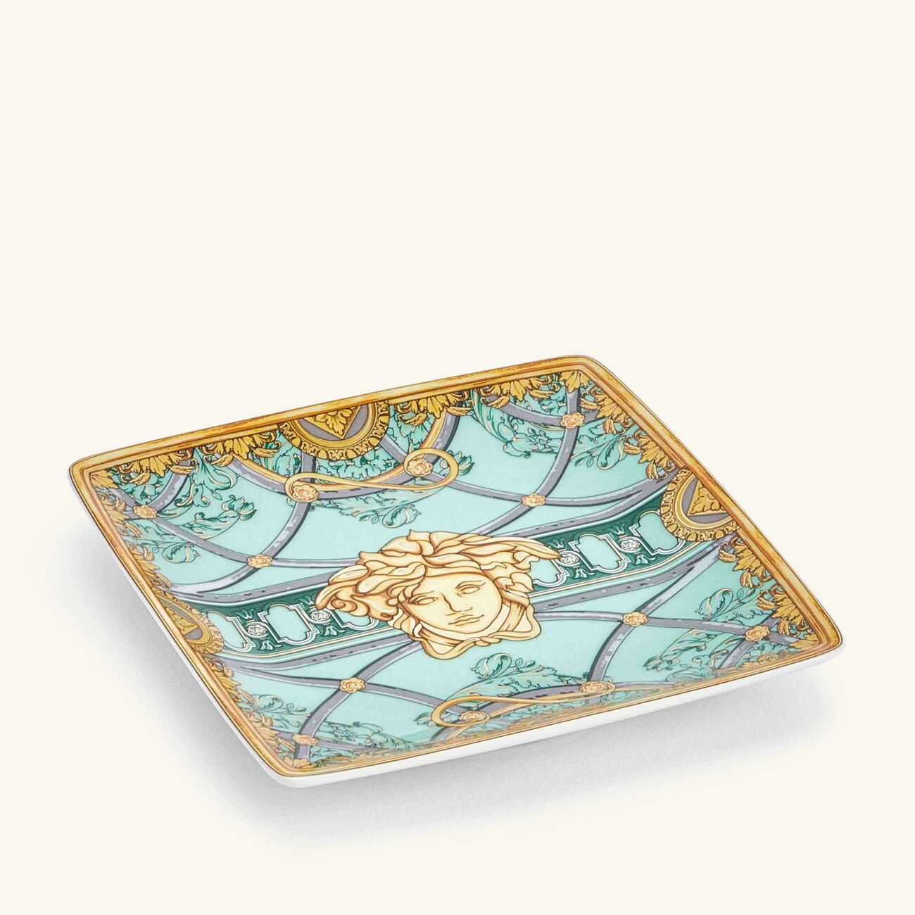versace scala del palazzo verde trinket tray square mini green