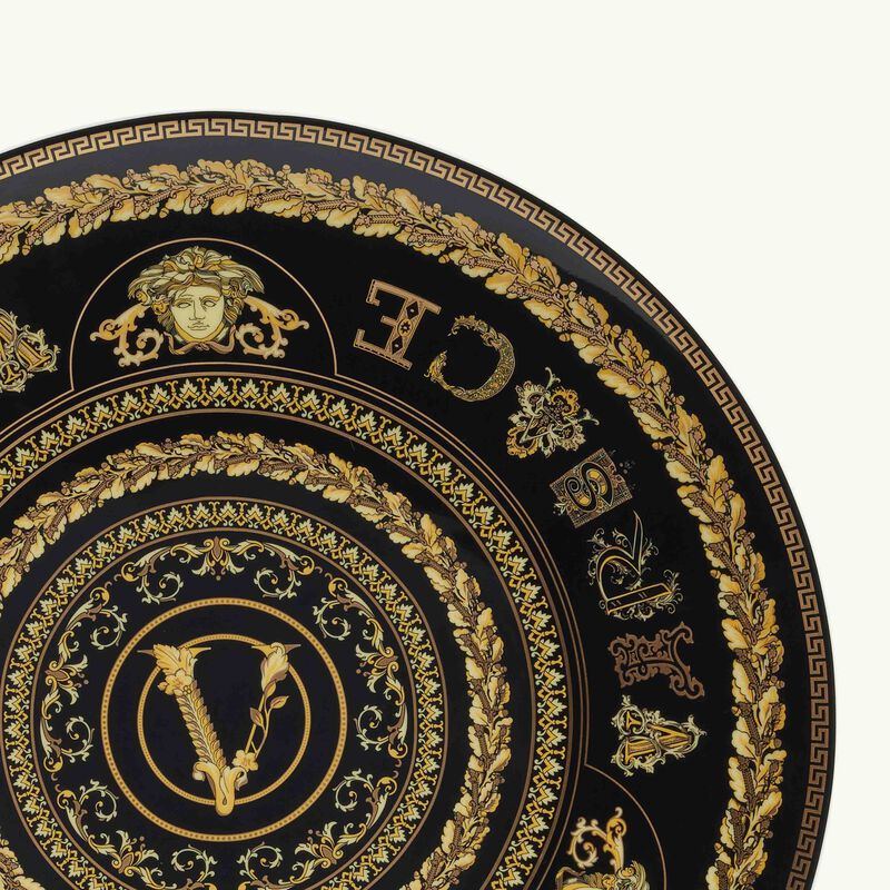 versace virtus gala charger plate round black 33cm