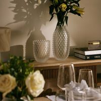 روكل حامل الشموع هيروين كوكو من الكريستال الشفاف