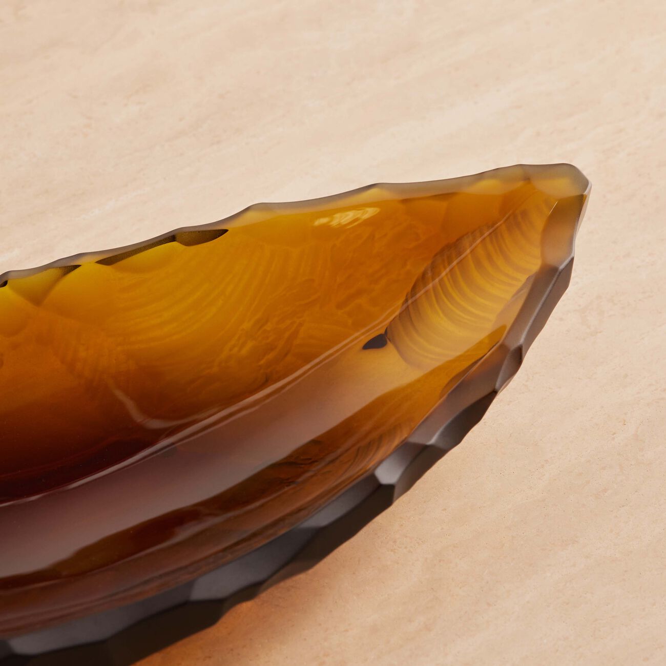 Terramineral Silex Centerpiece Medium Amber lalique terramineral silex centerpiece medium amber