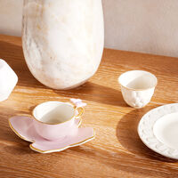 villari butterfly coffee cup   saucer pink