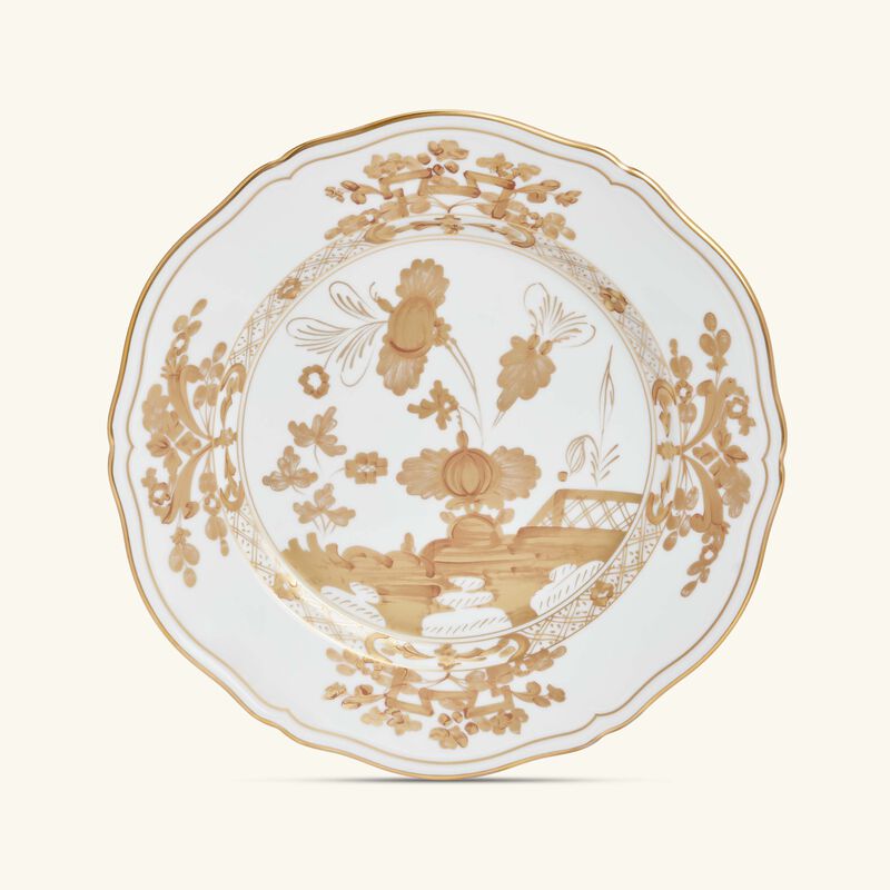 ginori 1735 oriente italiano dinner plate round gold 26cm