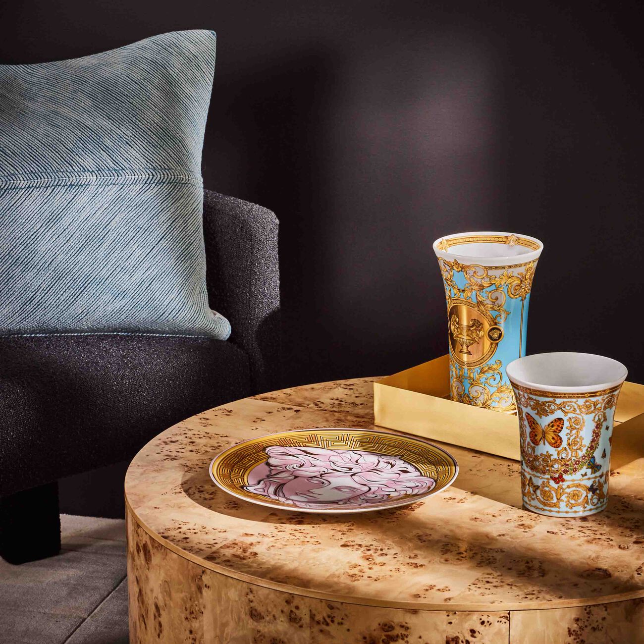 مزهرية لو جاردان دو فيرساتشي صغيرة زرقاء