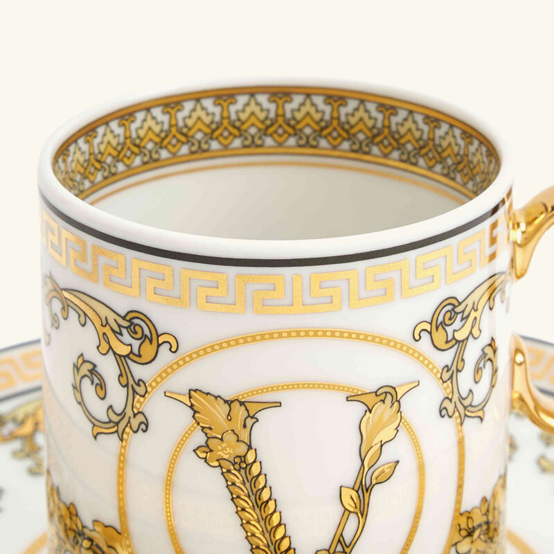 versace virtus gala coffee cup   saucer white