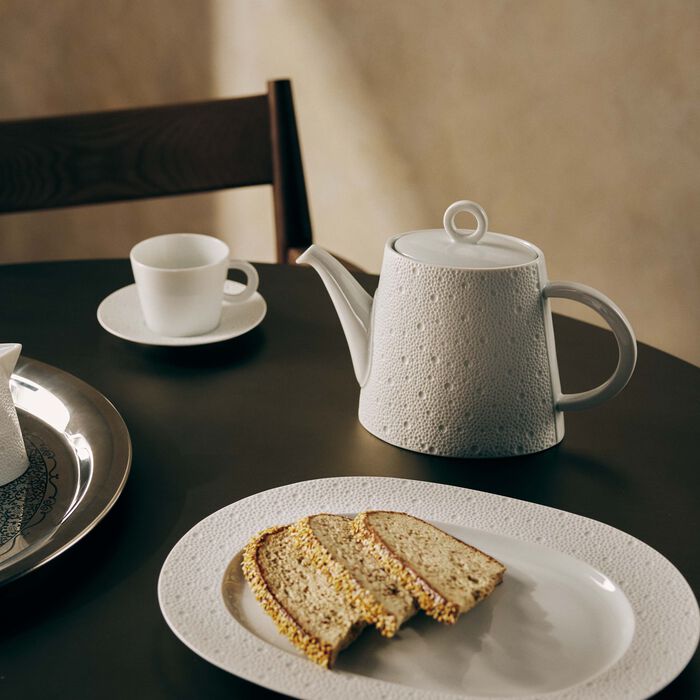 bernardaud ecume tea pot white