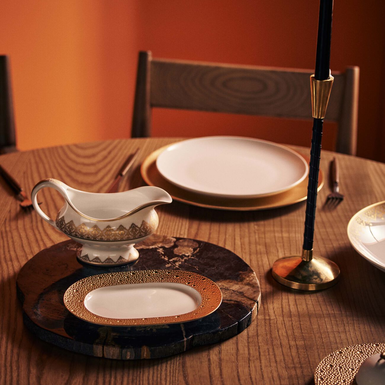 bernardaud ecume or bread   butter plate oval gold 23cm