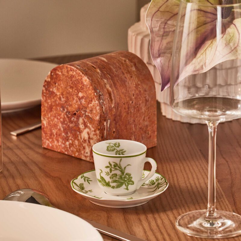 bernardaud albertine coffee cup   saucer green set of 2