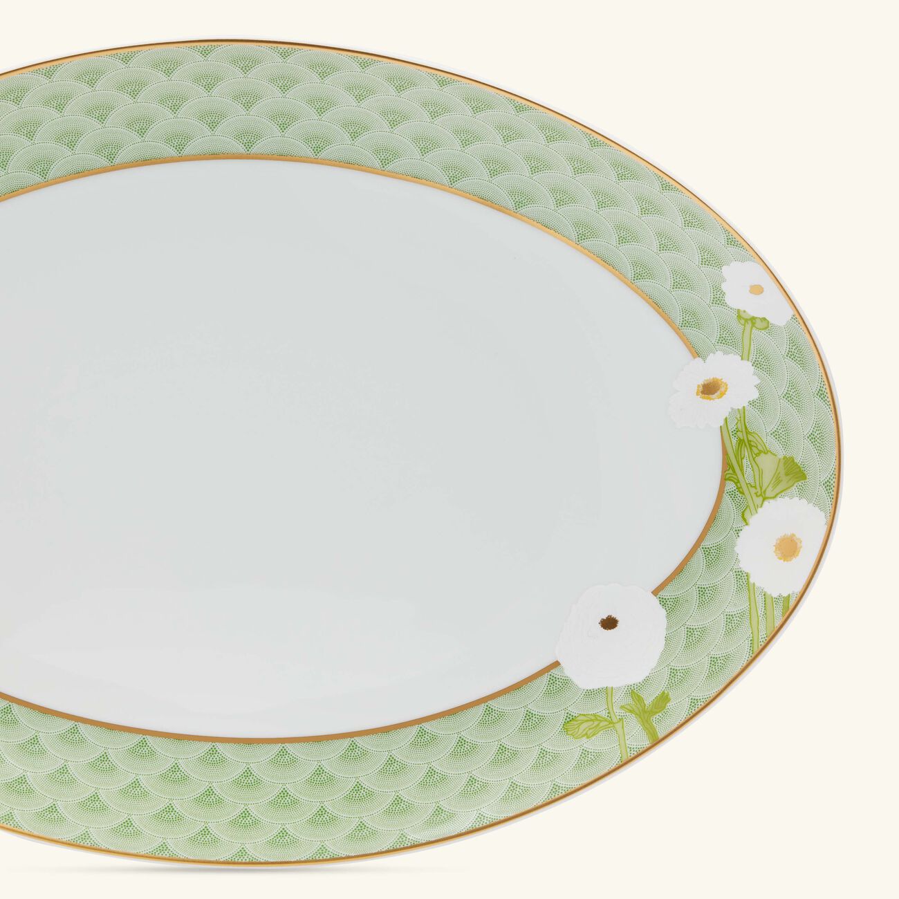 bernardaud praiana serving platter oval green 33cm