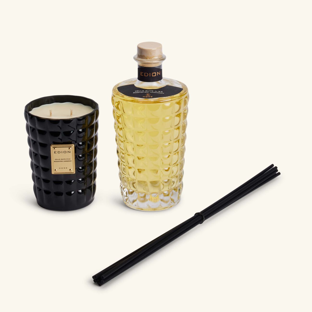 edion cello suite no 23 rosastro harmony nero candle   diffuser set