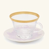 villari peacock lilac   gold cappuccino cup   saucer