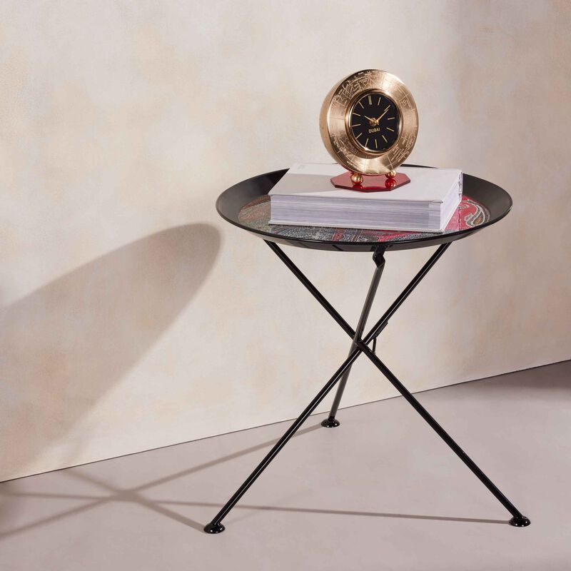 Voyage Au Rajasthan Foldable Round Table Black etro voyage au rajasthan foldable round table black