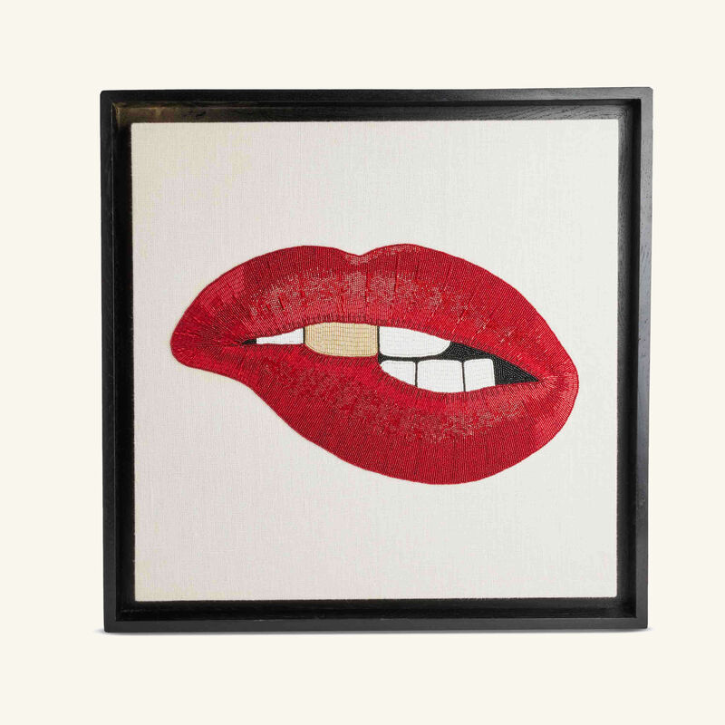 Lip Beaded Wall Art jonathan adler lip beaded wall art