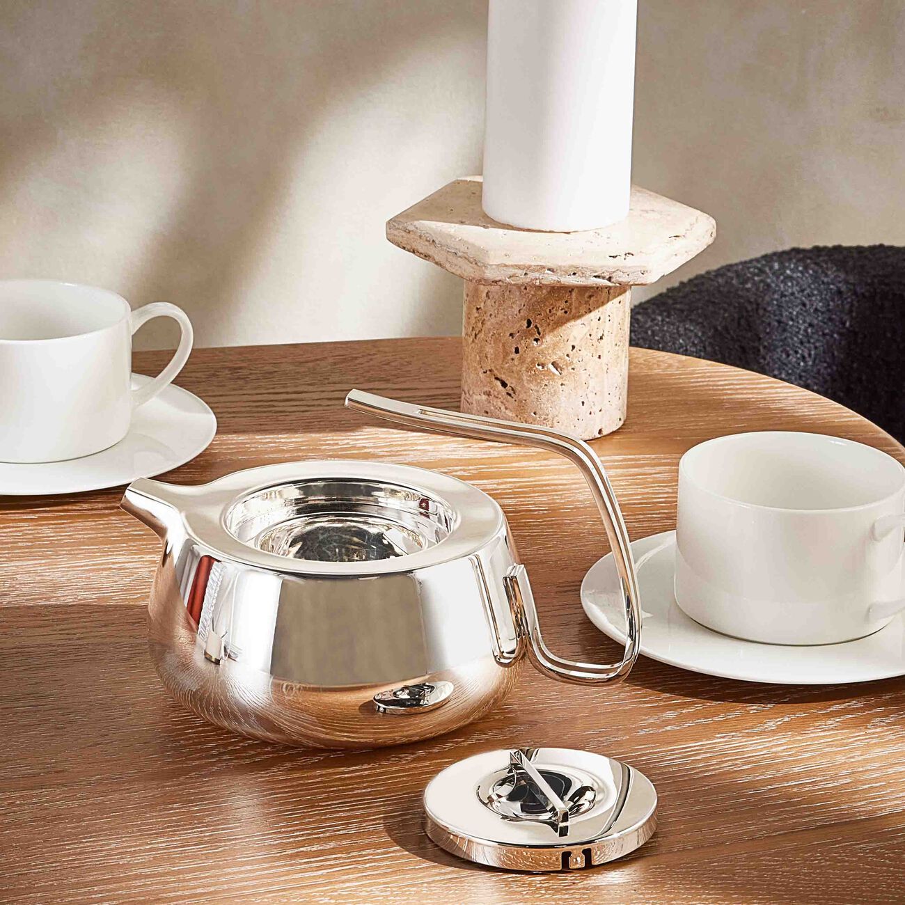 كريستوفل إبريق الشاي سيلفر تايم باللون الفضي