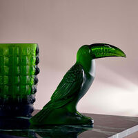 lalique toucan sculpture medium green