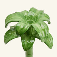 les ottomans palm trees candle holder large green