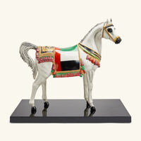 Al Rammah UAE Flag Arabic Horse Sculpture White villari al rammah uae flag arabic horse sculpture white