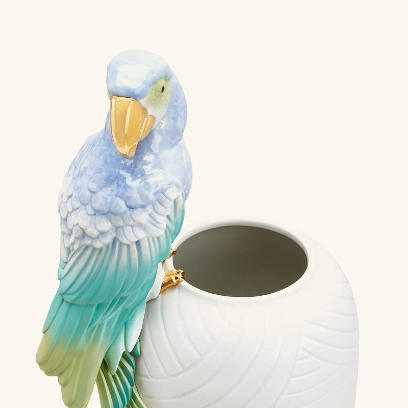 Macaw Bird Vase Small White lladro macaw bird vase small white