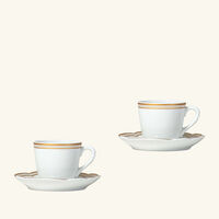 Pompadour Espresso Cups and Saucers Gold Set Of 2 bernardaud pompadour espresso cups and saucers gold set of 2