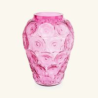 lalique anemones vase medium pink
