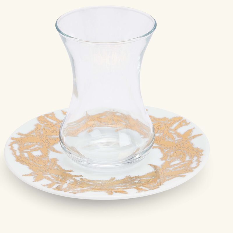 silsal tamrah by razan alazzouni palm arabic tea cup   saucer gold set of 2