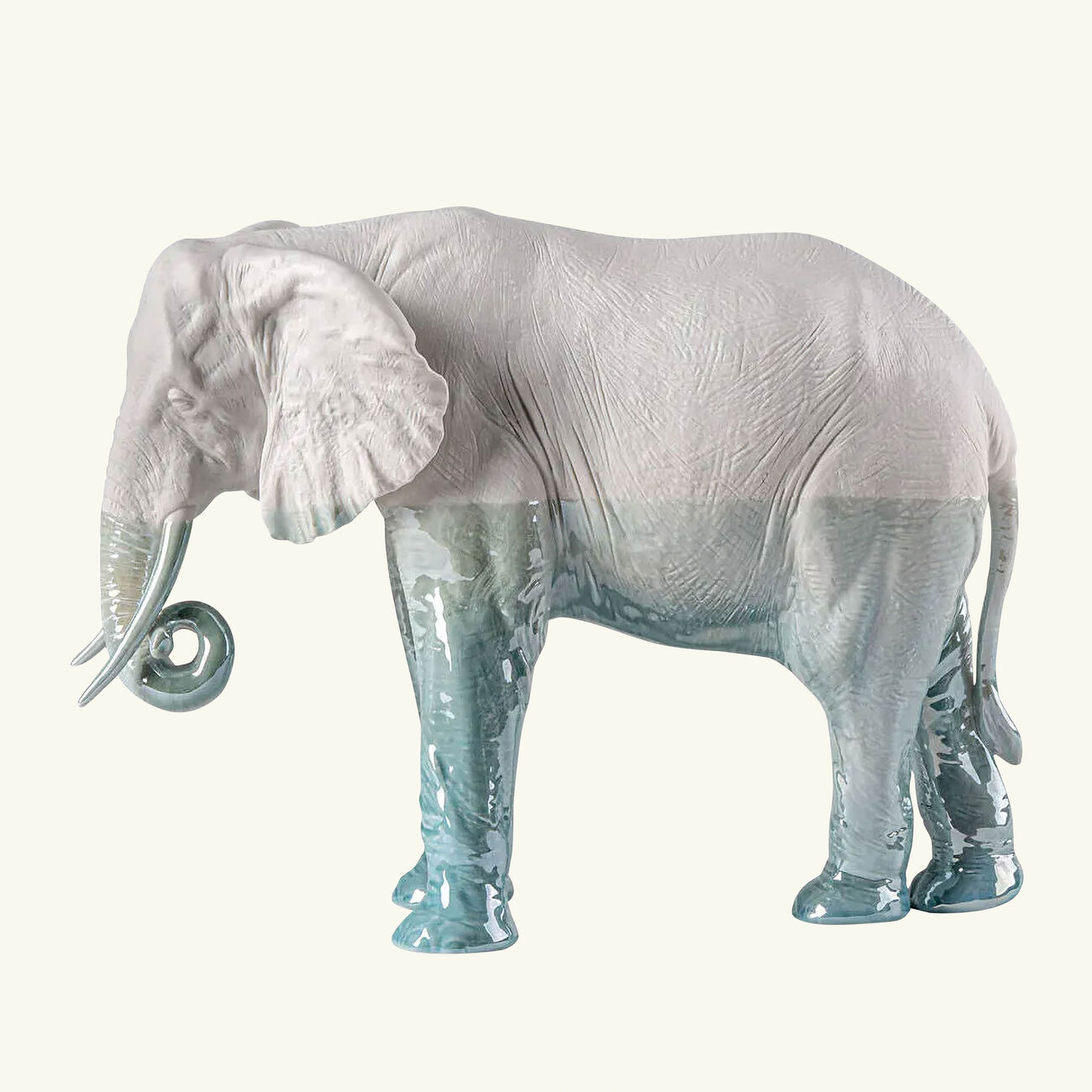 lladro elephant underwater sculpture medium white