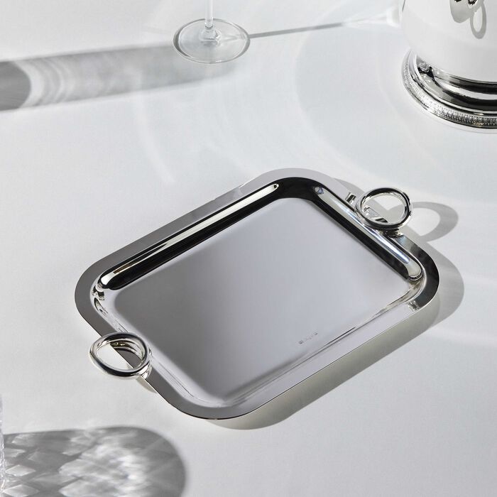 كريستوفل صينية الضيافة فيرتيجو مربعة صغيرة باللون الفضي