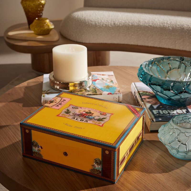 إيلي بلو صندوق حفظ السيجار فلورا دي ألبا باللون الأصفر