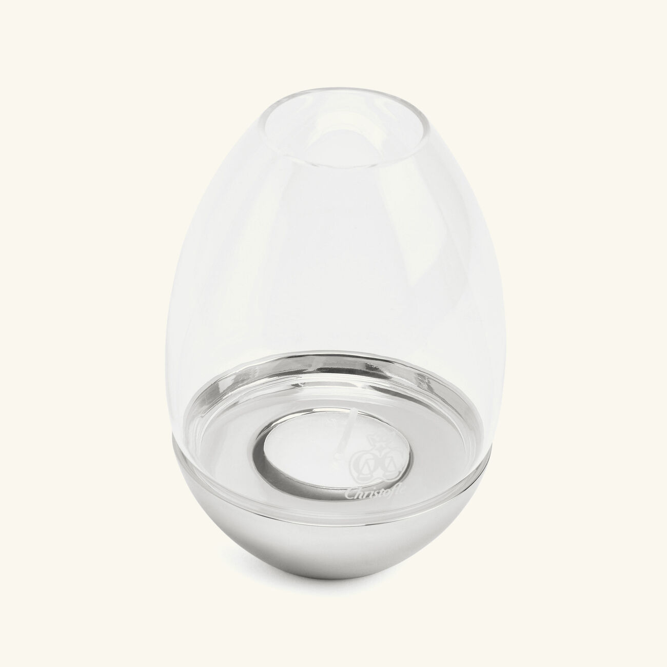 christofle mood nomade hurricane candle holder stainless steel