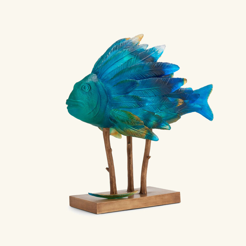 Punky Fish Sculpture Large Blue Limited Edition daum punky fish sculpture large blue limited edition