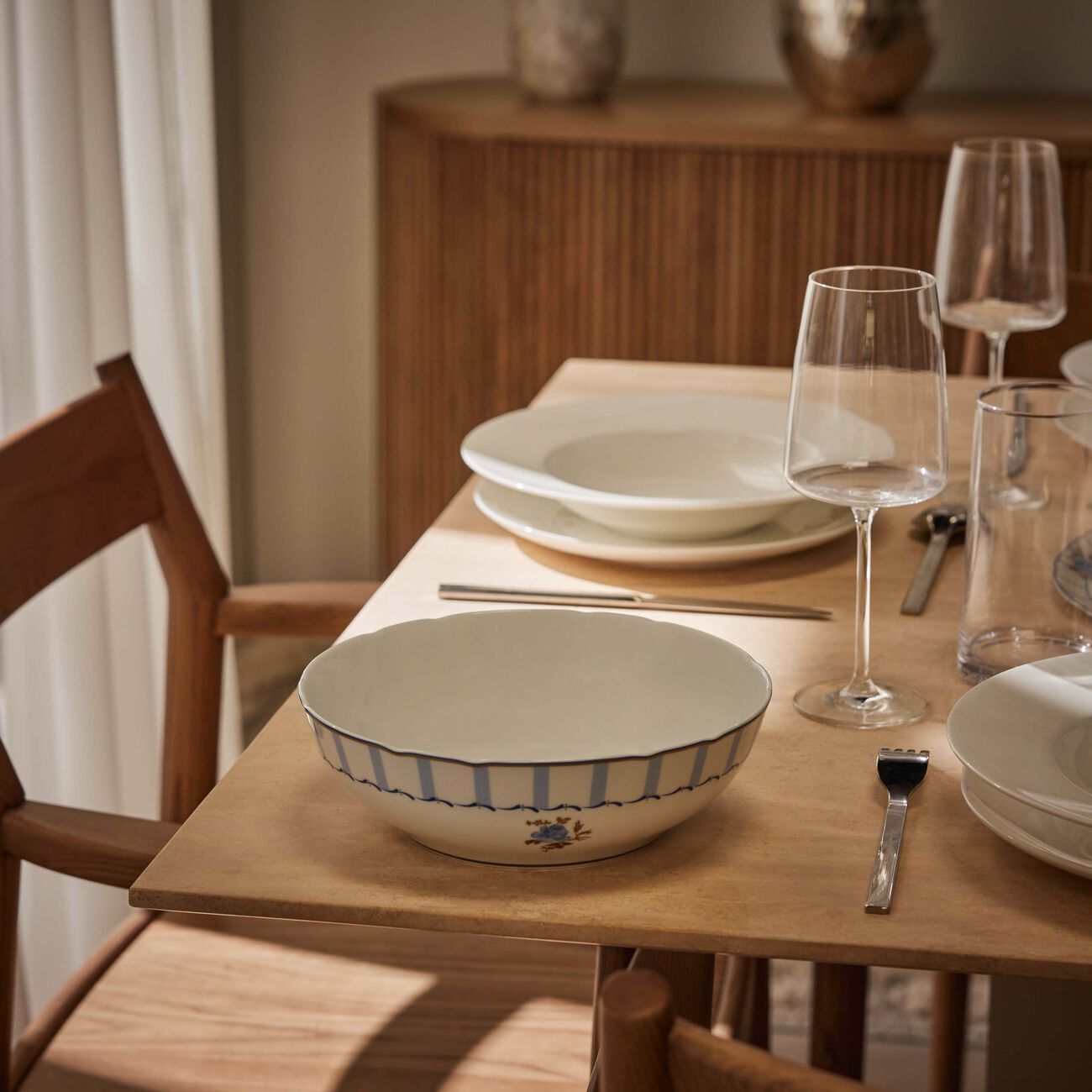 bernardaud brocante serving bowl blue 24cm