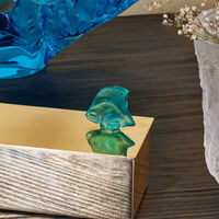 lalique fish figurine mini pale turquoise