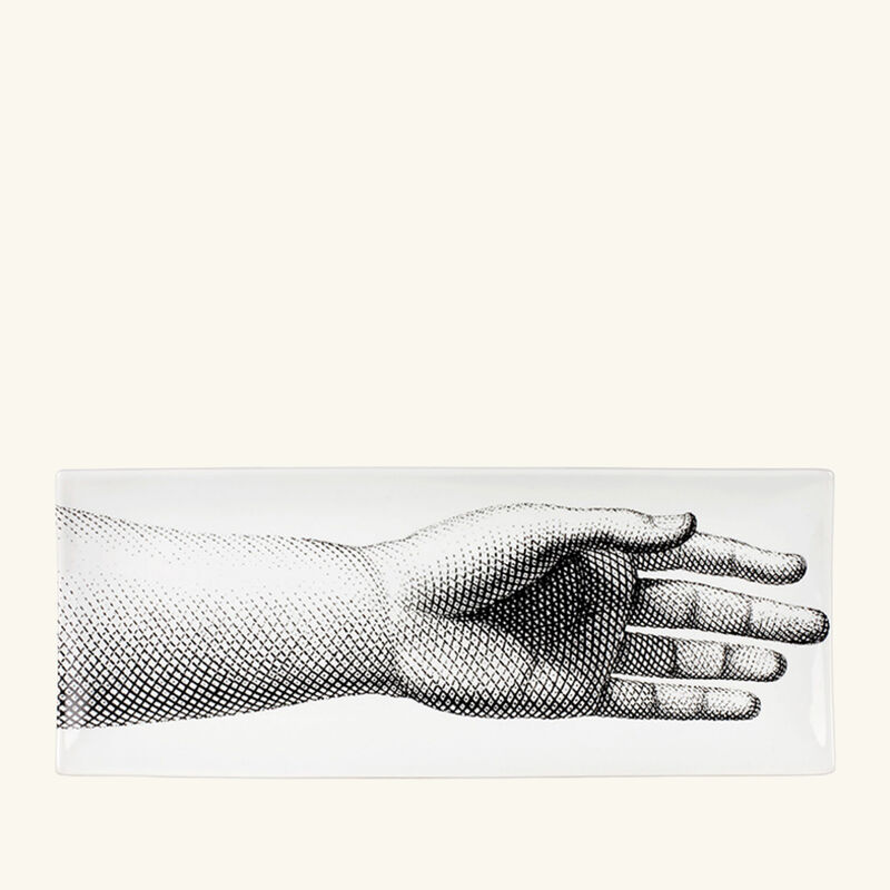 Mano Tray Rectangular Small Grey fornasetti mano tray rectangular small grey