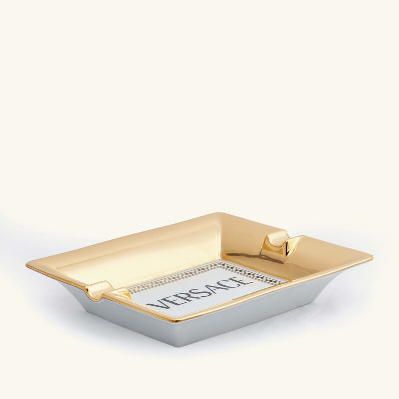 Medusa Rhapsody Ashtray Rectangular Small Gold versace medusa rhapsody ashtray rectangular small gold