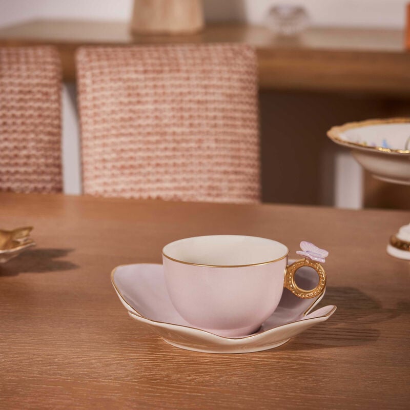 Butterfly Tea Cup & Saucer Pastel Pink villari butterfly tea cup saucer pastel pink