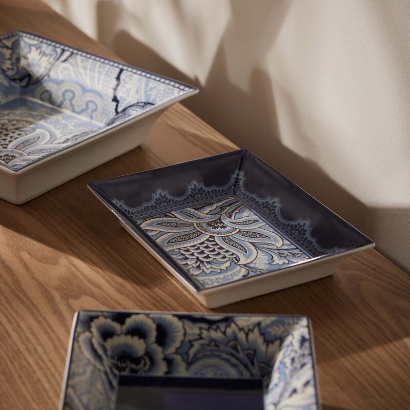 إيترو صينية بلوم مستطيلة صغيرة باللون الأزرق