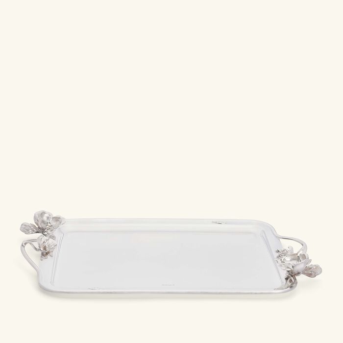 christofle anemone serving tray rectangular extra large silver plated