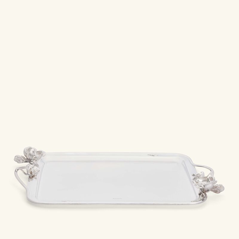 christofle anemone serving tray rectangular extra large silver plated