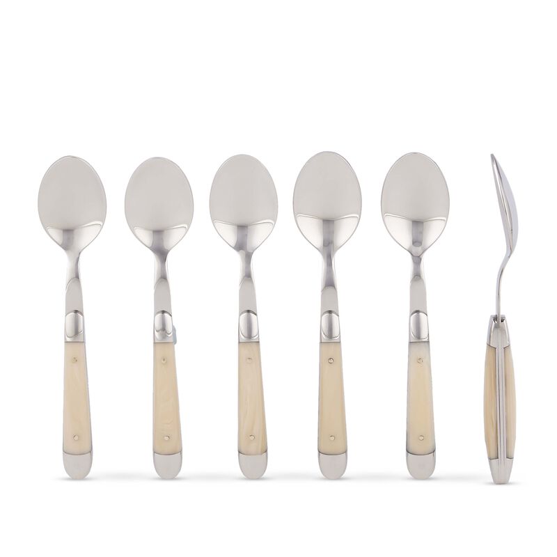 Set of 6 - Acrylic Handle Coffee Spoons, large