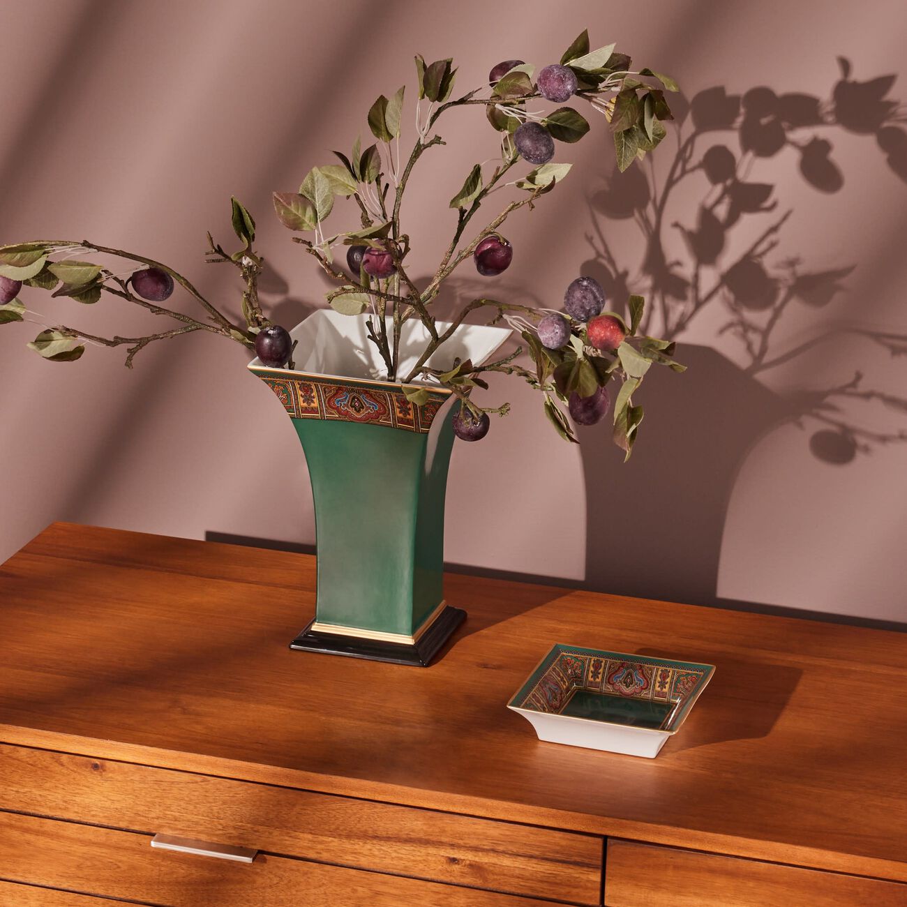 Cachemire Trinket Tray Square Small Green etro cachemire trinket tray square small green