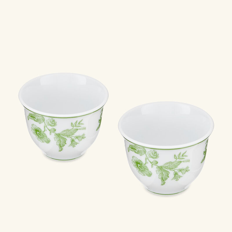 bernardaud albertine oriental cups green set of 2