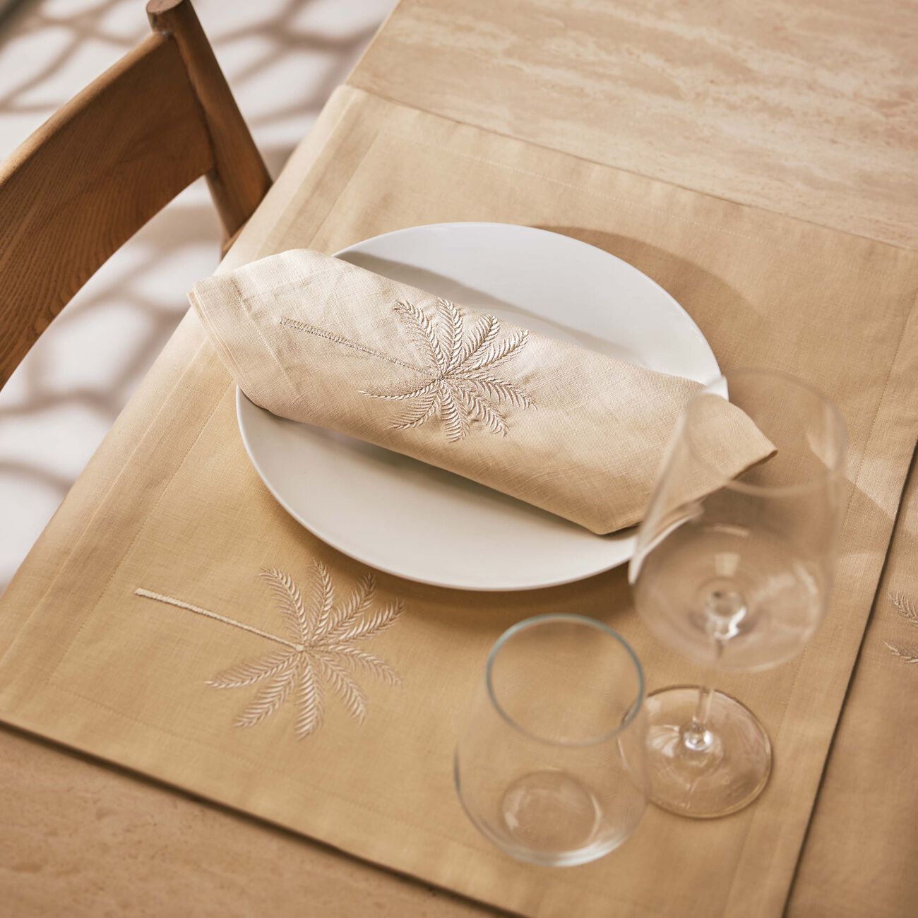 catherine denoual palm tree napkin brown