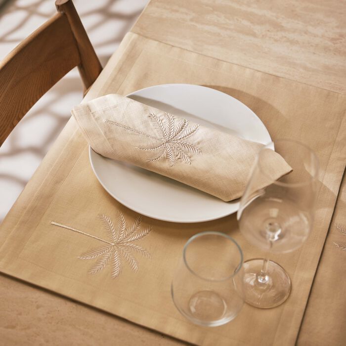 catherine denoual palm tree napkin brown