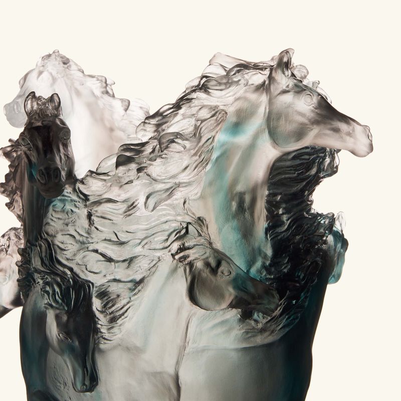 daum horses vase medium grey limited edition